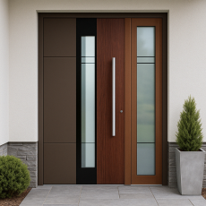 Вхідні двері Магнат А23 (подвійні) зі склом в будинок