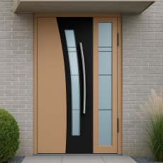 Вхідні двері Магнат А19 (подвійні) зі склом в будинок