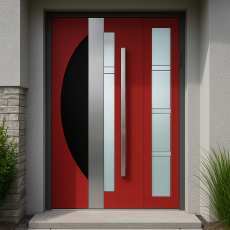 Вхідні двері Магнат А26 зі склом в будинок (подвійні) Альянс БЦ